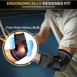 1PCS Elbow Brace Support,Breathable Elbow Compression Sleeve with Gel Pad for Golfer's,Tennis Elbow & Tendonitis Treatment