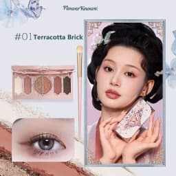 Flower Knows Midsummer Fairytales Embossed Five Color Pressed Glitter Eye Shadow Natural Shimmer Pigment Eye Shadow Pallete