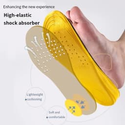 1 Pair 1.5-3.5cm Invisiable Height Increase Insoles for Women Men Heel Lift Yellow Shoes Sole Pad Shock Absorption Insoles