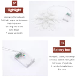 Christmas LED Light Snowflake Battery Case Hanging Battery-operated Window Ornaments Decoration for Home Xmas New Year Decor