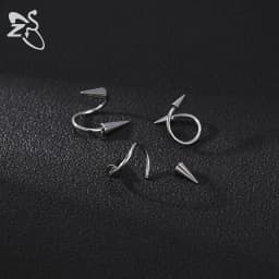 ZS 1 PC 16G Stainless Steel Twisted Nose Ring For Men Women Cone Spike Spiral Helix Cartilage Rings Lip Eyebrow Piercing Jewelry