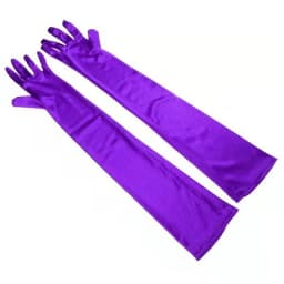 Women's Evening Party Formal Gloves Solid Satin Long Finger Mittens for Events Activities Red White Rose Color Party Cosplay
