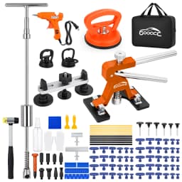 Nilight Car Dent Puller Paintless Dent Repair Kit Adjustable Lifter Glue Gun Rubber Hammer Tap-Down Pen 18 Puller Tabs Removal Tool for Car Refrigerator Dents Hail Damage Door Body Ding