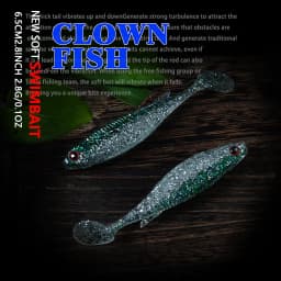 SUNMILE 2025 New Soft Bait 6.5CM Swimbait for Bass Pike Zander Snook Perch Fishing Lures with 3D EYES JIG Head Rig Soft Lure