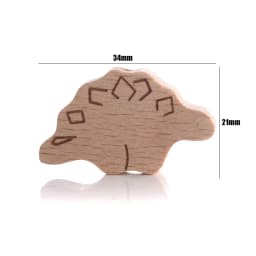 10Pcs Beech Beads Heart Butterfly Rainbow Elephant Flower Animal Wooden Beads for Bbay Chew Teether Beads Pacifier Clips Chain