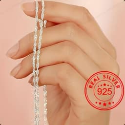 925 Sterling Silver 40-75cm Chain Necklace, Stylish and Charming Christmas Accessory/Gift Jewelry for Men and Women