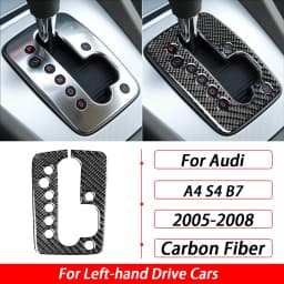 For Audi A4 S4 B7 2005-2008 Car Accessories Real Carbon Fiber Gear Shift Panel Set Cover Trim Interior Sticker Modification
