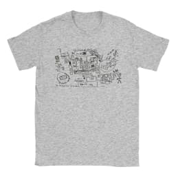 Petey's Lumon Map Severance T Shirt Men 100% Cotton Vintage T-Shirt Round Neck MDR Tee Shirt Short Sleeve Clothing Gift Idea
