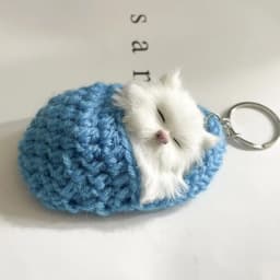 Simulation Mini Cat Keychain Cute Plush Cats With Sound Children Birthday Gifts Creative Imitation Cat Ornaments Bag Decoration