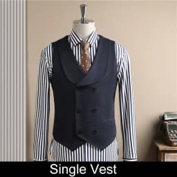 Man Outfit Turn Down Collar Long Sleeve Blazer Men Turn Down Collar Vest Straight-leg Pant Male Striped Slim 3-piece Suit Set