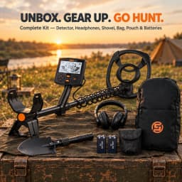 SUNPOW Underground Metal Detector Kit for Adults, 10" IP68 Waterproof Search Coil, 5 Detection Modes, Dual Backlit LCD, High Sensitivity for Gold Coin Relic Beach Treasure Hunting