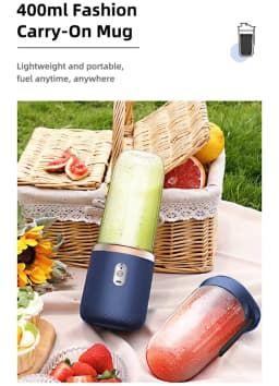 Portable Blender Bottle Electric 6 Blades Multifunction Juice Blender Fresh Juice Smoothie Blender Ice CrushCup Food Processor