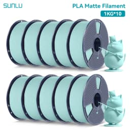 SUNLU 10Roll PLA Matte Filament 1.75mm 1kg Spool (2.2lbs) Smooth Matte Finish Neatly Wound Filament Fit Most FDM Printer