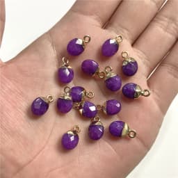 5pcs Natural Stone Oval Faceted Charm Pendant for DIY Jewellery Making Necklace Earrings Gem Pendant Accessory 6x10MM Wholesale
