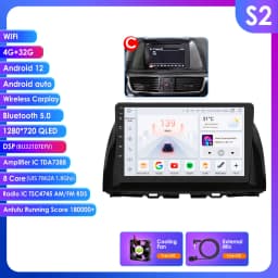 10.1" Hizpo 2Din Android13 Car Radio for Mazda CX-5 2012 - 2015 DSP RDS GPS Navigation BT 4G Android Auto CarPlay 360° CAM