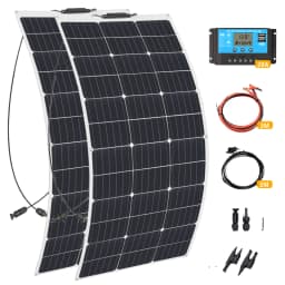 Solar Panel Complete Kit 12V 100W 200W 24V Flexible Photovoltaic 100W Controller Power for Battery Boat Rv Home Camper Camping