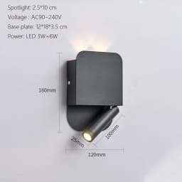 Modern Minimalist Led Wall Lamp USB Charging Indoor Bedroom Lamp Hotel Bedside Reading Lamp Wall Lights Sconce Switch AC 90~240V