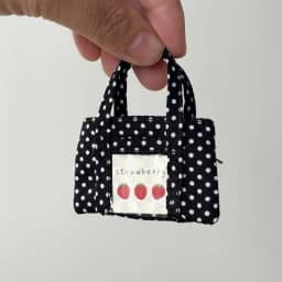 Cute Polka Dot Mini Doll Handbag, Strawberry Fabric Tote Bag Fits 10cm 1/8 BJD Zsiga Yuy, Doll Dress-up Accessories