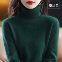 Autumn and winter women's high neck pullover 100% pure mink cashmere sweater knitted soft fashion warm women's clothing