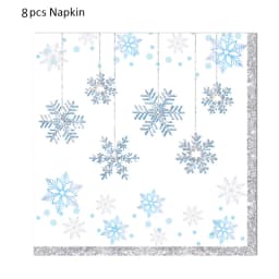 Snowflake Theme Birthday Party Paper Plates Cups Banner Frozen Snow Queen Cartoon Wedding Shower Decorations Supplies