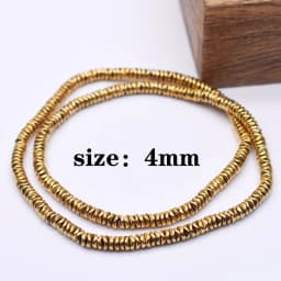 Plated Genuine Gold Color Retention AAA+ Natural Hematite Stone Spacer Loose Beads For Jewelry Making Diy Bracelets Finding