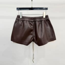 HKSH Women's Tide RO Style PU Leather Shorts Streetwear Fashion Pocket Comfortable New Versatile Dark Chic Y2K Punk Capris H2512