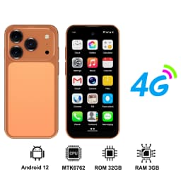 SERVO Mini Smartphone 4G LTE 3.88" Android 12.0 6GB+128GB Dual SIM Face Unlock OTG GPS WiFi Play Store Backup Small Mobile Phone