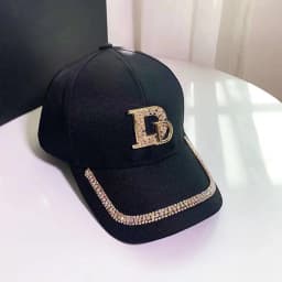 Female Baseball Cap Letter M&d Rhinestones Korean Version Of Female Leisure Hat Outdoor Sports Motorcycle Cap Street Wind Visor