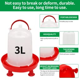 1Pc 1.5kg/3L Automatic Chicken Feeder Bucket Drinker Bucket With Leg Plastic Water Bucket for Duck Farm Chick Coop Water Supply