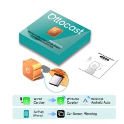 OTTOCAST MINI AIR Cube 4.0 Wireless CarPlay Android Auto Adapter  3 in 1 Dongle Airplay Screen Mirroring Dongle Car Accessories
