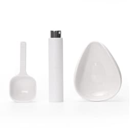 Leeseph Coffee Bean Dosing Cup and Spoon Set, Ceramic Dosing Vessel Measuring Tray Kit for Coffee or Tea, Espresso Accessories