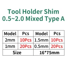CNC Turning Tool Holder Shim Gasket Spacer Lathe 0.1mm 0.5mm 1.0mm 1.2mm 1.5mm Cutter Machine Tool Accessories