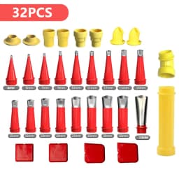 22/32PCS Universal Integrated Rubber Nozzle Tool Kit Stainless Steel Caulk Nozzle Tips Applicator Glue Silicone Caulking Tools