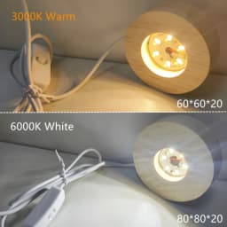 Dimmable Wooden USB Switch Desktop Decorative Lights Colorful Gradient Remote Control Light Base Display Light Support Ornament