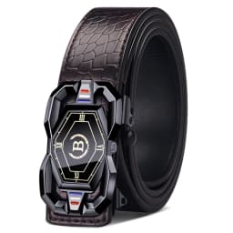 New Men's Crocodile Pattern Automatic Buckle Belt Fashionable Men's Casual Shorts Business Belt Trendy Youth Belt