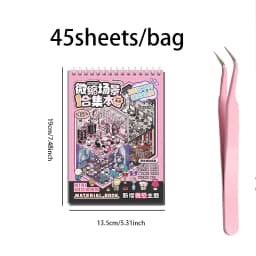 Mr. Paper 1 Sticker Book + 1 Tweezer, Miniature Scenes Cartoon Landscape Collection 4.0 Gothic Theme DIY 3D Sticker Cabin Scenes