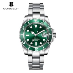 Full Custom Corgeut NH35 Automatic Watch Men Diver 100M Sapphire Ceramic Bezel Steel Personalized Logo Dial Crown Caseback