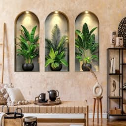 2D Watercolor Plant Wall Stickers - Realistic Potted Plants Decor, Self-Adhesive Vine Leaves For Living Room Bedroom Wall Decor