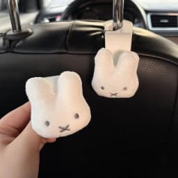 2PCS Miffy Rabbit Cartoon Cute Car Hook Ins Multi functional Backrest Car Storage Decoration