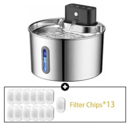 Wireless smart sensor pet water dispenser 2.0L stainless steel automatic circulating water dispenser with water level window