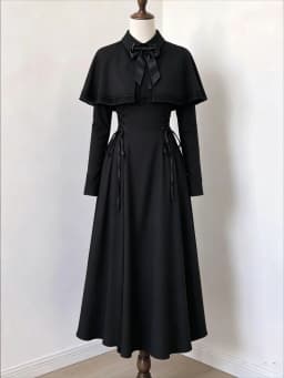 Gothic Style Dress Dark Striped Peter Pan Collar Lace Bow Puff Sleeve Harajuku Japanese Subculture Dark Party Outfit 2026 New