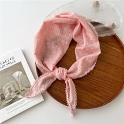 Simple Floral Scarves Triangle Headscarf Summer Outdoor Head Neck Sun Protective Scarf for Woman