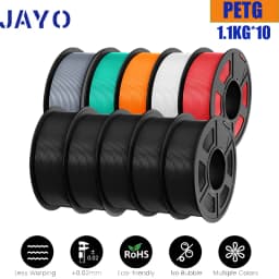 JAYO 10 Rolls PETG Filament 175mm 3D Printing No Bubbles No Drawing Smooth Multiple Colors Optional for 3D Printing 1.1kg/1roll