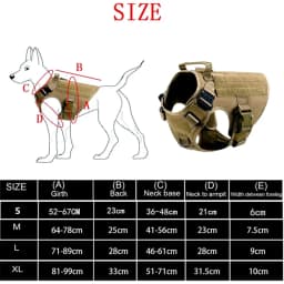 Tactical Dog Harness, Adjustable No-Pull Handle Service Vest Heavy Duty Pet Large Breed, Dog Vest for Training Hunting Walking