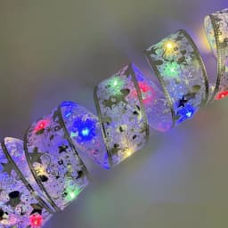Indoor String Lights Battery Operated Christmas Ribbon with Lights Christmas Tree Accessories Decoration for Christmas New Year
