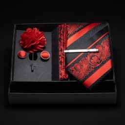 JEMYGINS New Designer Silver Gray Ties For Men Wedding Party Neck Tie Pocket Square Cufflink Pin Gift Box Set Gravat Accessories