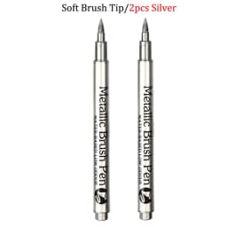 Brush Metallic Craftwork Pen Silver/Gold Permanent Acrylic Paint Pens Markers for Rock Painting 1-5MM Soft/Hard Nib Art Supplies