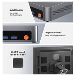 Ninkear M7 Mini PC (Intel Core i7-1185G7, 16GB RAM, 512GB SSD) — Supports triple-display output, 4K, Wi-Fi 6, Bluetooth 5.2, dual HDMI, and Type-C ports; pre-installed with Windows 11 Pro (Business Desktop PC)