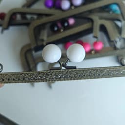 10pcs 20.5cm Big Candy Bead Metal Purse Frame Square Embossed Antique Bronze Lace Coin Purse Frame Kiss Clasp Accessory