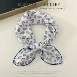 Elegant Cashew Small Square Scarf Cherry Flower Cotton Linen Print Scarves Korean Headband Printed Silk Scarf Outdoor